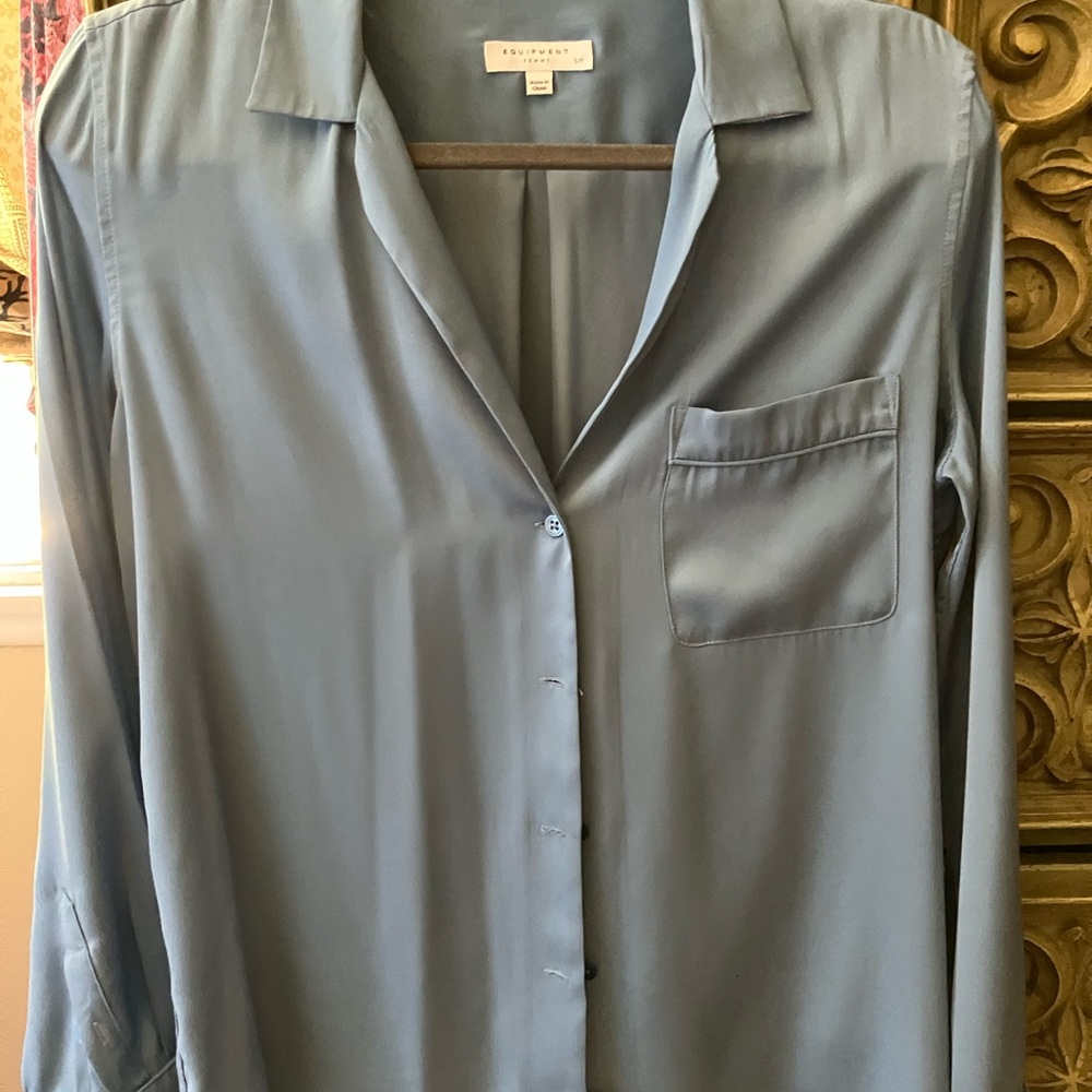 Equipment Femme Light Blue Silky Blouse